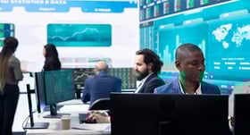 Servizi finanziari - Financial services industry of a business analyst managing stocks